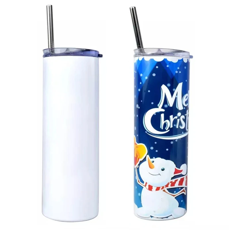 

Amazon top seller double wall stainless steel vacuum insulated sublimation tumbler skinny with straw