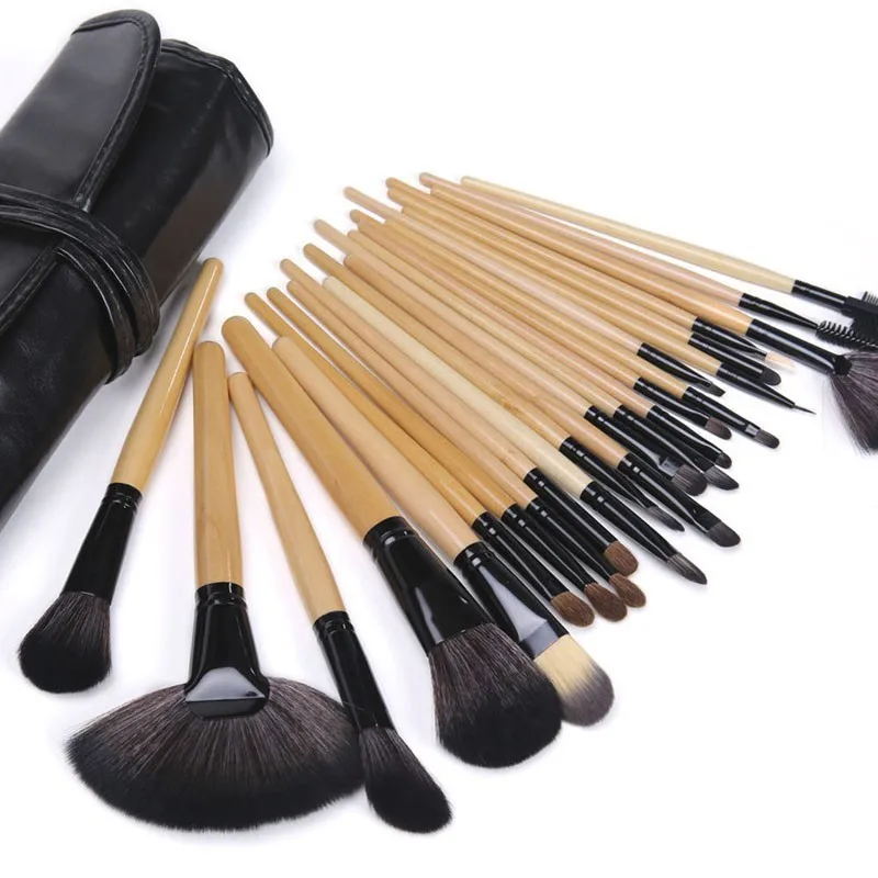 

Make Your Own Brand Wood Handle Custom Logo 24 Brushes Makeup, Customized color