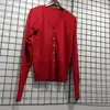 red bring customer lucky single button and button decorated 100% polyester fabric sweater
