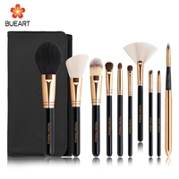 

BUEART Beauty needs personalized makeup brush set 10pcs black eye makeup brush natural goat hair Pony eyeshadow brush