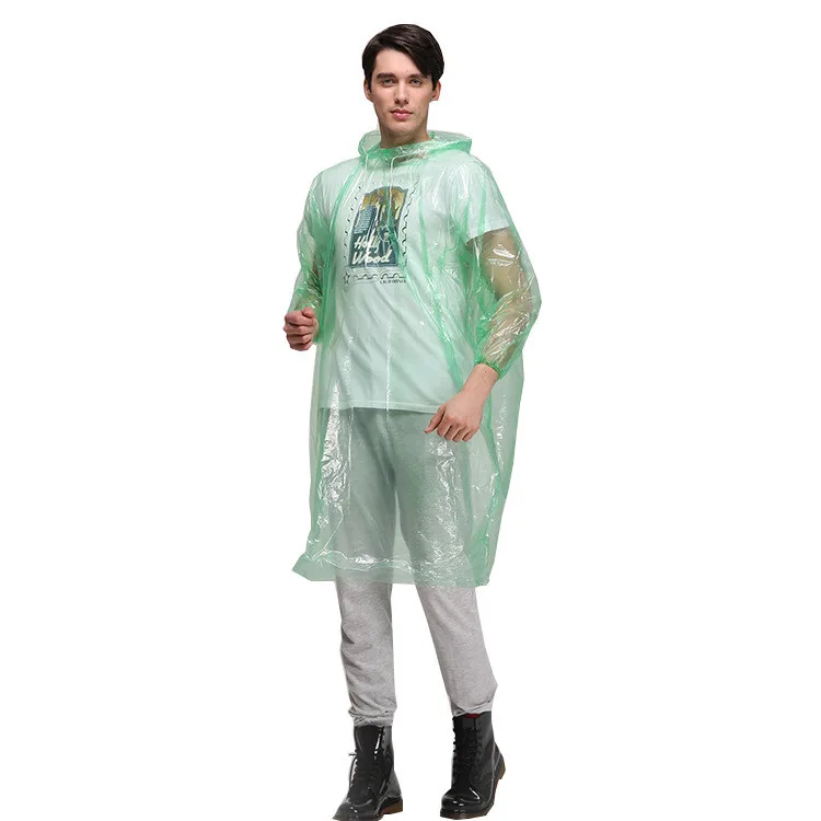 

Travelsky adult men transparent waterproof rainwear poncho womens rain coat, Red, yellow,white,green or customized
