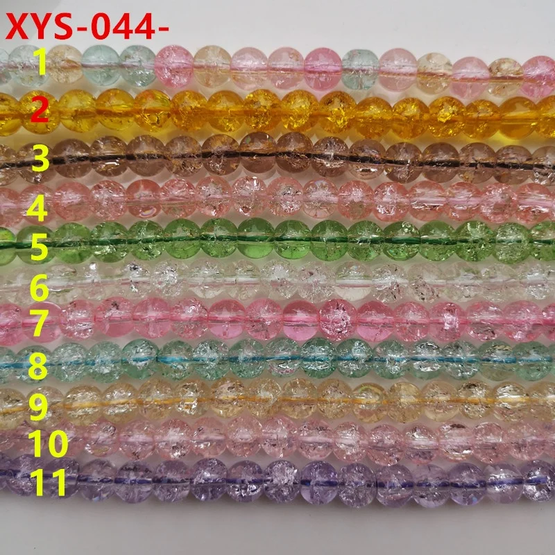 

6mm cracked loose stone jewelry beads glass gemstone beads, Colorful