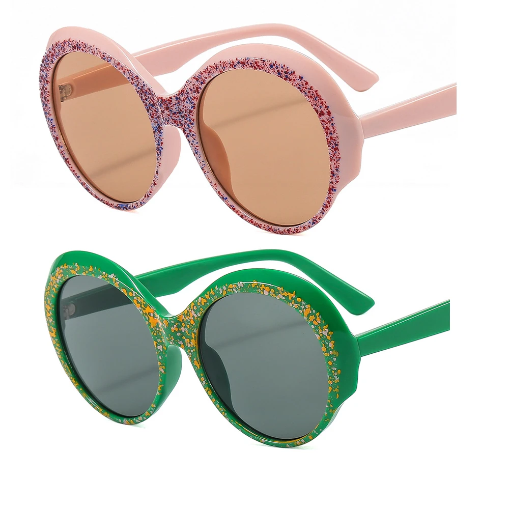 

0160 Retro Oversized Sun Glasses For Women 2022 Uv400 Pink Vintage Round Sunglasses For Men