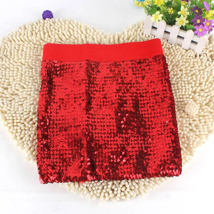 

Amazon sells sequined miniskirts women clothing pure color elastic waistband miniskirt 9 color spot supply, Picture color