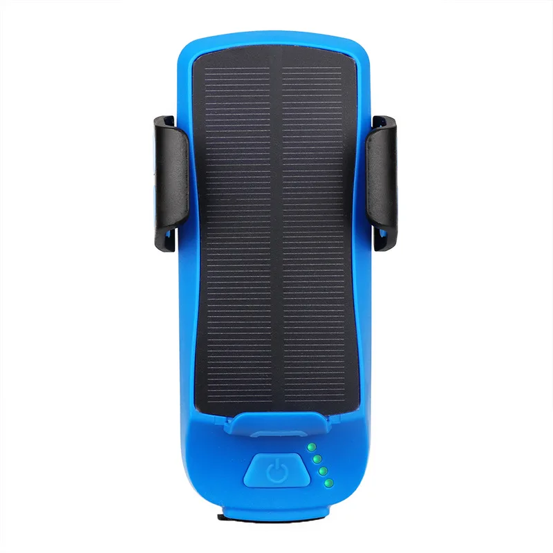 

2022 Hot Selling New Multi-function 4 in 1 Bike Front Light Horn Phone Holder Powerbank USB Rechargeable LED Bicycle Light