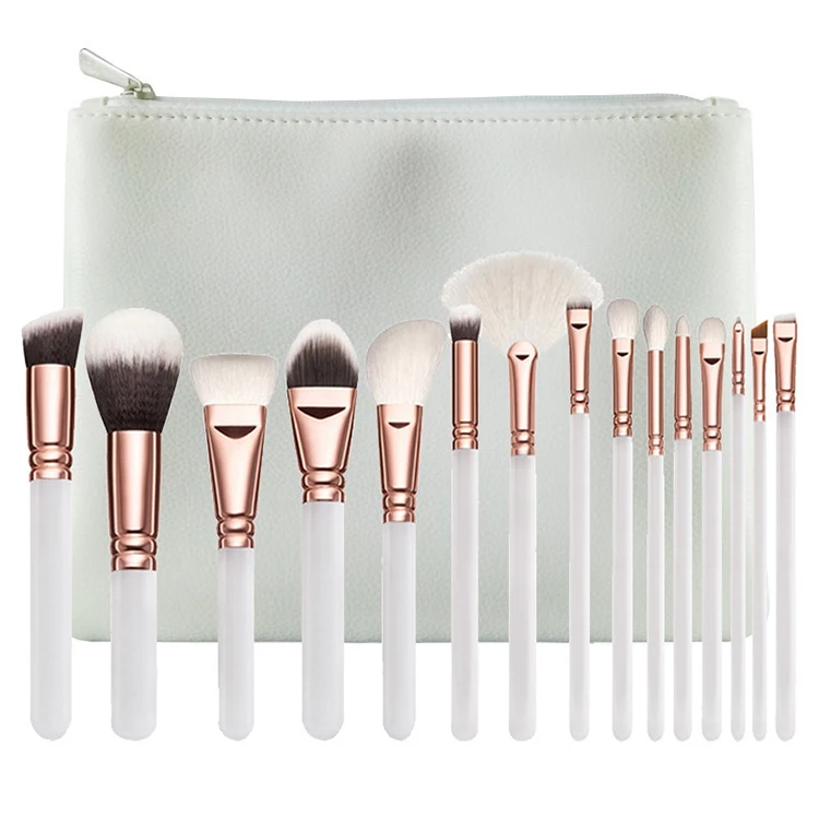 

makeup brush round strawberry makeup brushes bamboo handle makeup brush, White/pink/black