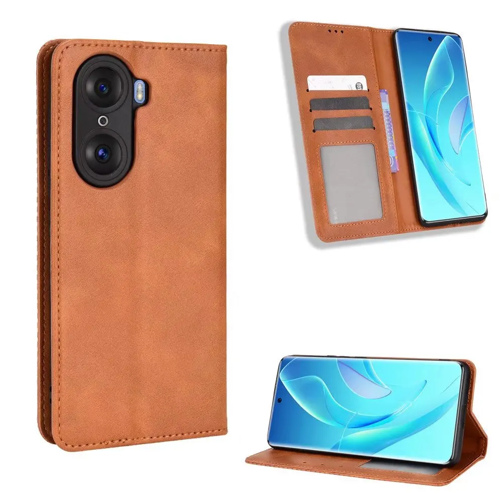 

Retro Flip Wallet Leather Case Cover For HUAWEI Honor 60 PRO, As pictures