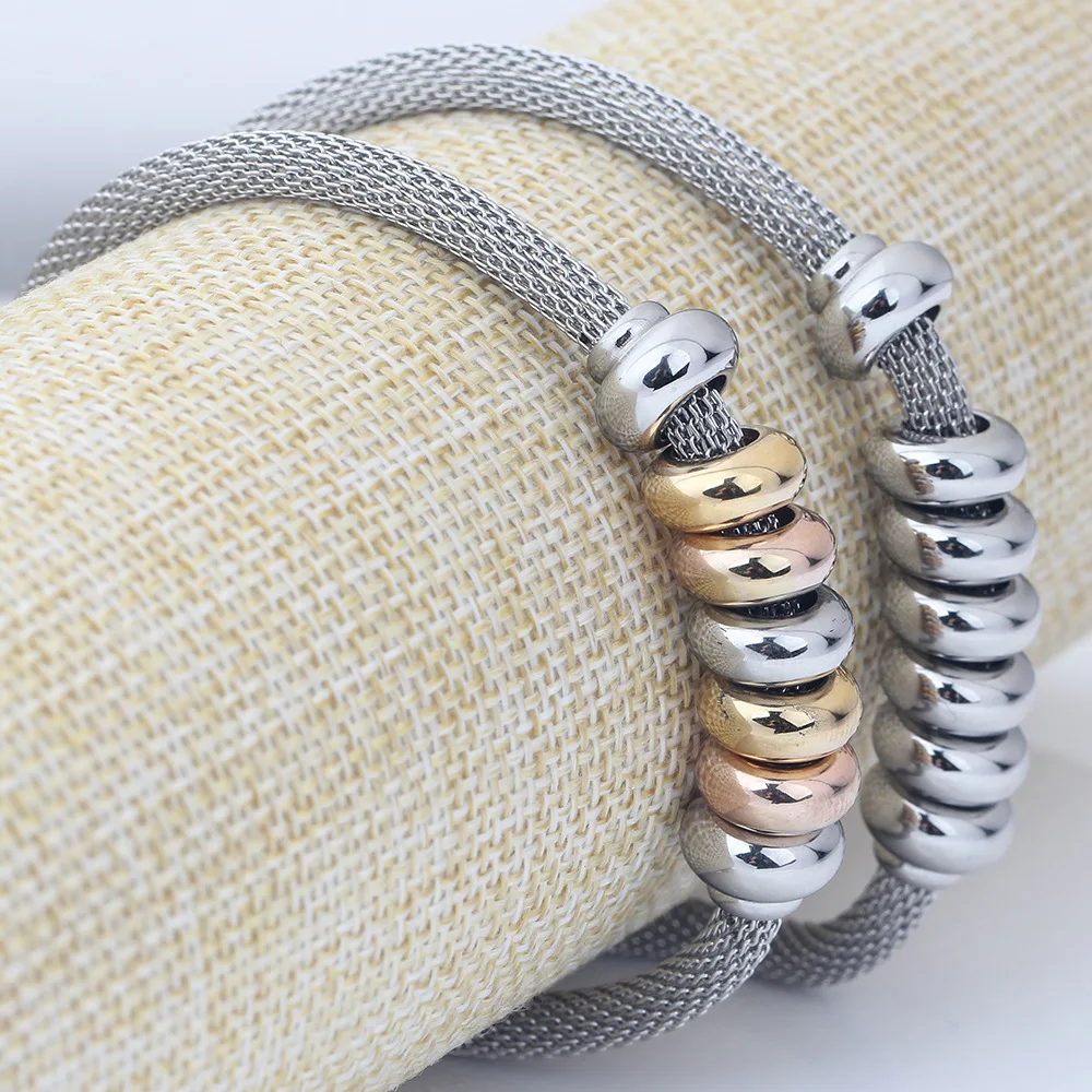 

HONGTONG Factory Outlet Amazon Hot Selling Cable Wire Bracelet Wear Beads Stainless Steel Bracelet, Picture shows