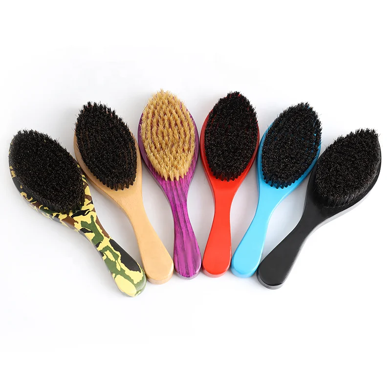 

Private Label Wood Curved Wave Brush 100% Boar bristle Hair Brush wholesale, Natural color