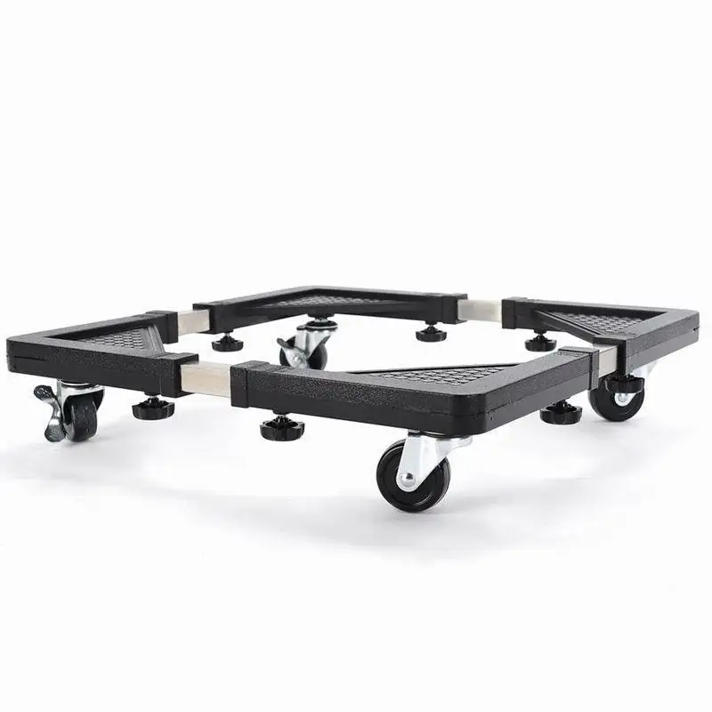 

Water Fountain Floor Stand Holder Base Reinforced Retractable Washing Machine Movable Rack, Black