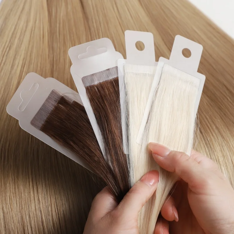 Luxury Quality Double Drawn Russian Virgin Raw Remy Cuticle Aligned 100% Human Hair Injected Invisible Tape in Hair Extensions