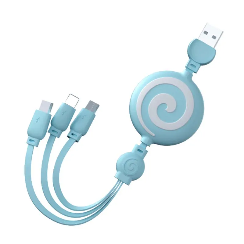 

2021 New lollipop data cable three-in-one cable mobile magnetic charging cable