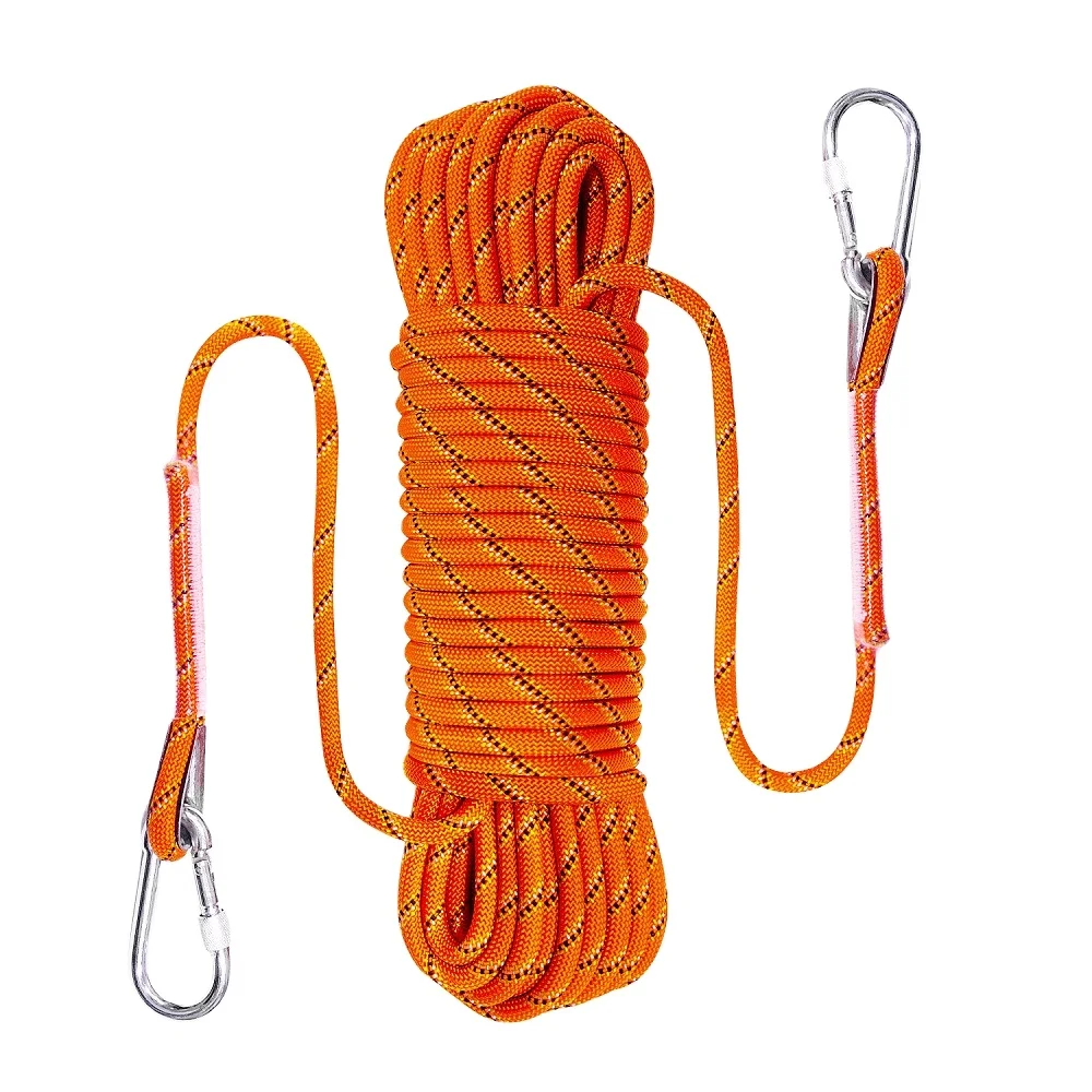 

Orange 10mm static polyester rock climbing rope 100ft for sale, Customized