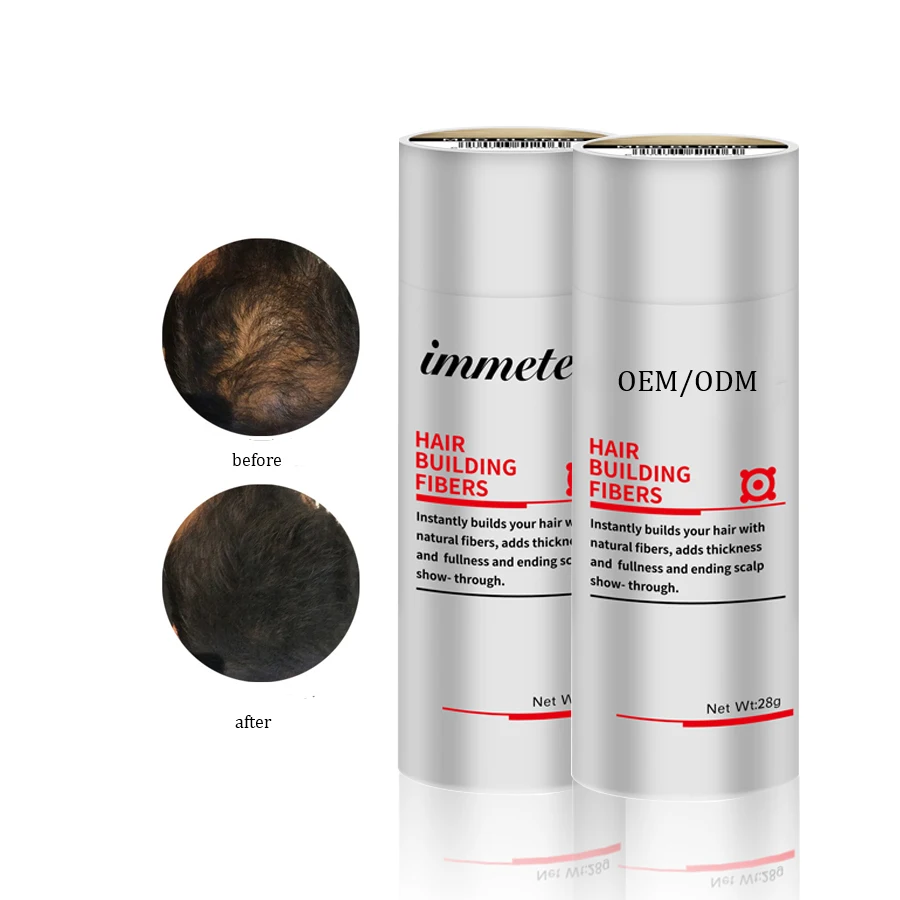 

IMMETEE Hair Fiber Thickening Styling Powder Spray Black Dark Brown Hair Building Fibers With Applicator