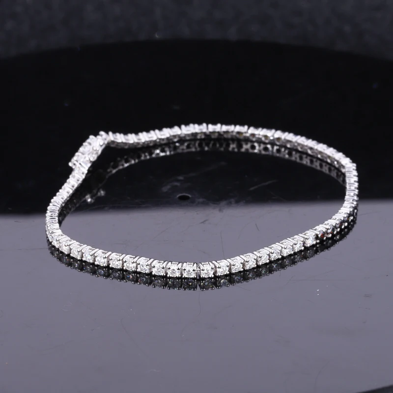 

Starsgem 2021 hot sale round Customized jewelry tennis style 14K White moissantie bracelet.