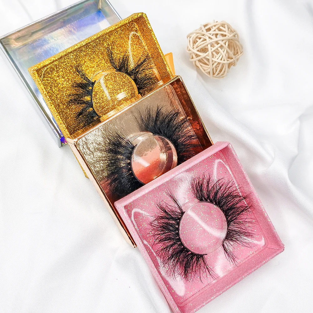 

25mm Mink Eyelash Bulk Lashes Wholesale Vendor Eye Lashes With Case 5D Mink Lashes