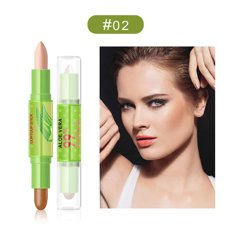 

Multi color double-headed concealer stick highlight stick aloe silhouette V face, 3 colors