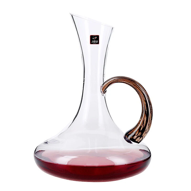 

1700ml High Quality Crystal Glass Wine Decanter with Handle, Transparent