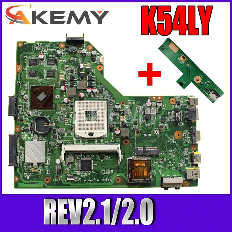 

Akemy K54LY Laptop motherboard For Asus K54L K54LY X54H X54H K54HR X54H Test original mai'nboard REV2.1/2.0 PM