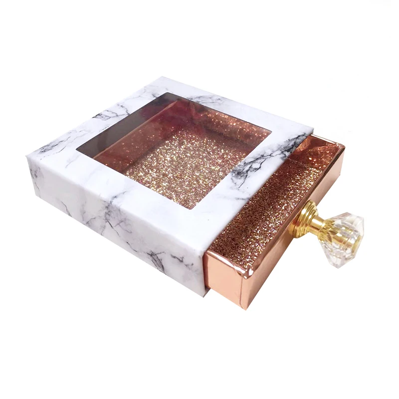 

Custom Logo Private Label 3d Mink Eyelashes marble lash box, Natural color