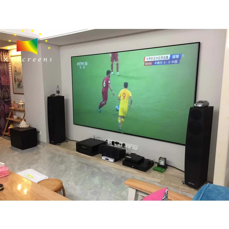 

120 inch 16:9 UST ALR projector screens pet crystal screen alr ust fixed frame screen, Dark gray