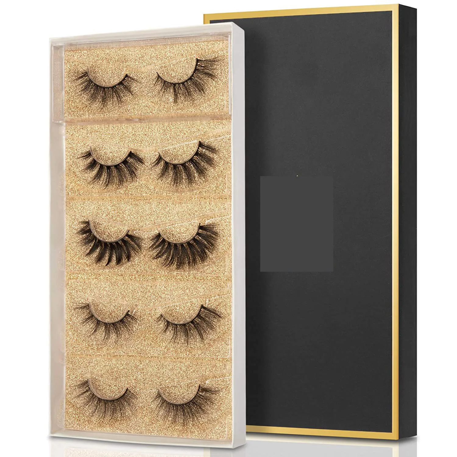 

False Lashes Natural 3D Faux Mink Eyelashes Pack 10 Styles with 10 Portable Boxes
