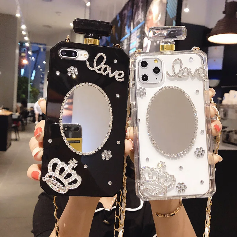 

Luxury Bling Diamond Mirror Perfume Bottle Phone Case
