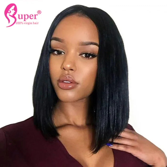 

130% Density Lace Front Bob Wigs 100% Human Virgin Cuticle Aligned Hair Private Label