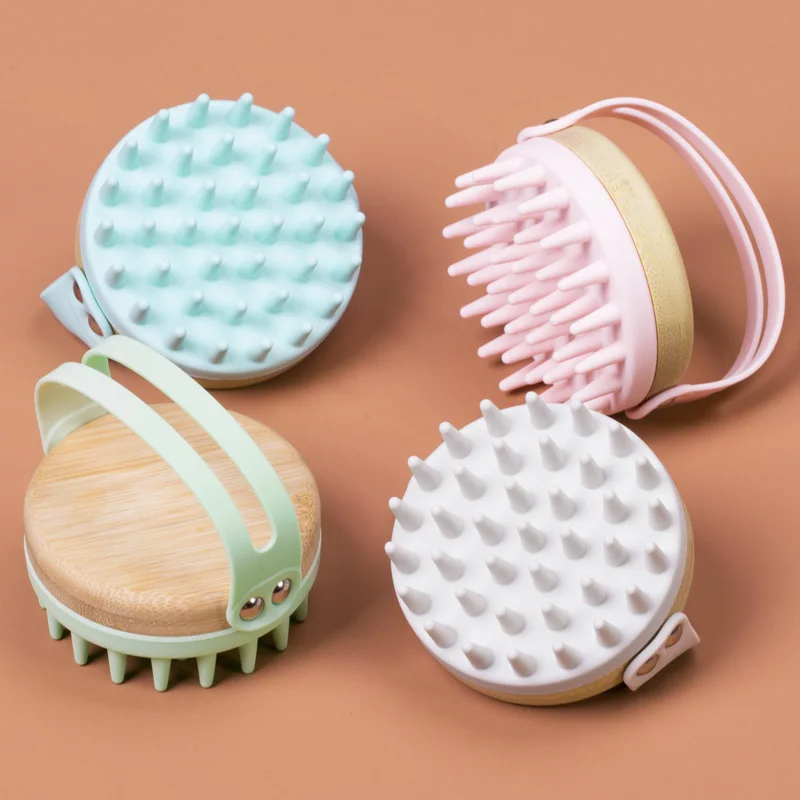 

High Quality Soft Bristles Brush Cleaner Body Silicone Bath Brushes Sponges, Light pink, light gray, pastel blue, mint green