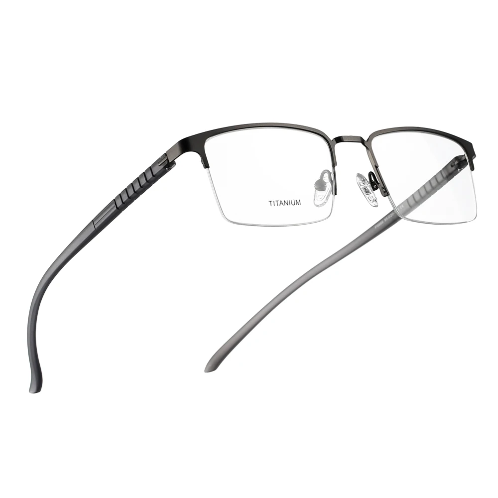 

male glasses frame for women men optical eyeglasses Titanium Alloy myopia prescription Transparent glass half spectacle eyewear, 4 colors