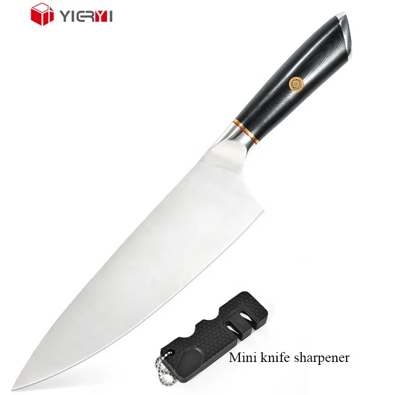 

Professional Kitchen Knife Japanese 8 Inch High Carbon Stainless Steel Kitchen Chef Knife with Ergonomic G10 Handle Sharpener