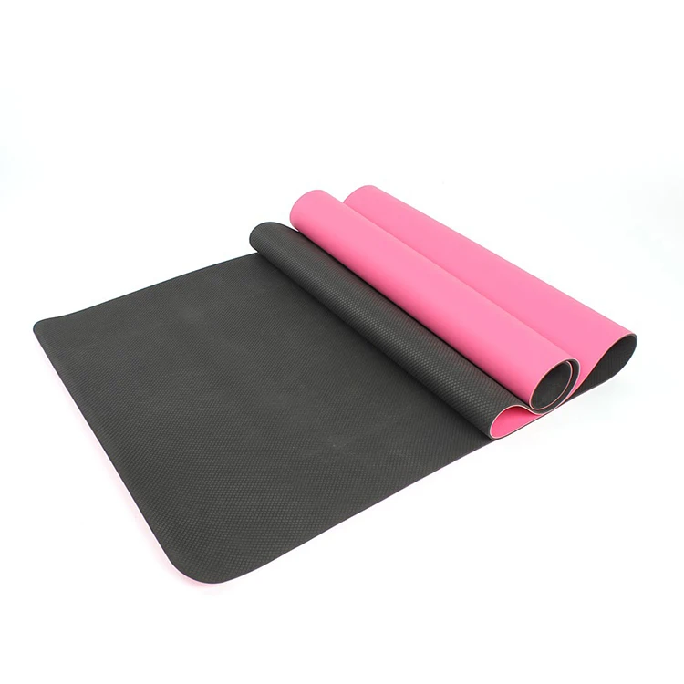 

Custom Logo Print Purple Pink Natural Rubber PU Mat Yoga, Customized color
