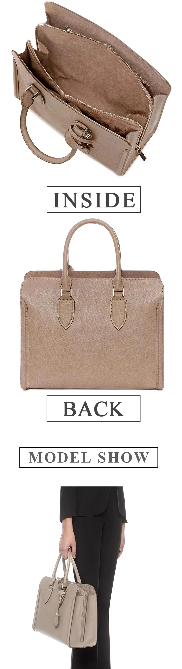 Classic Vintage Design Naturalcolors Charms PU Leather Waterproof Female  Opentops Women Bag Ladies Handbag