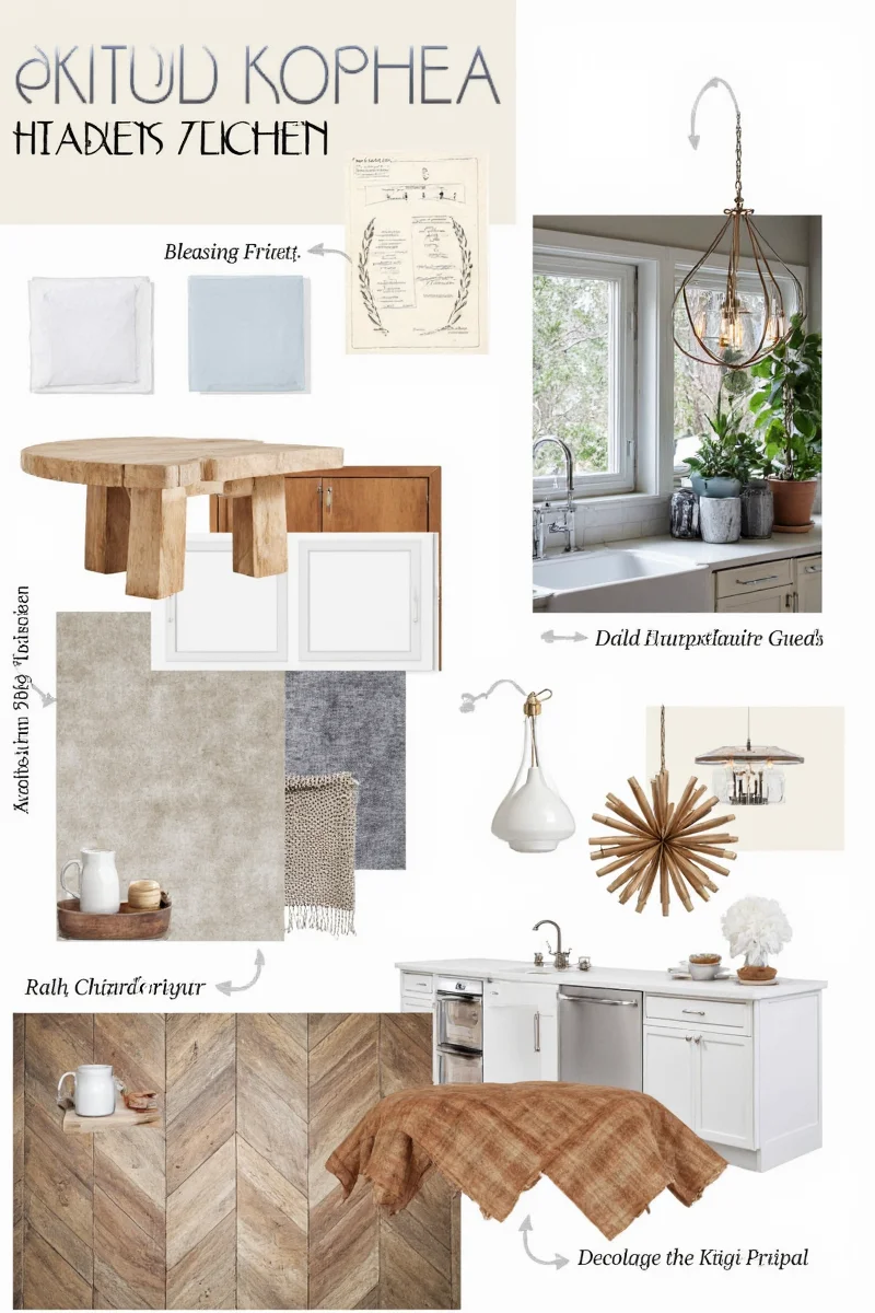 A modern family-friendly kitchen mood board