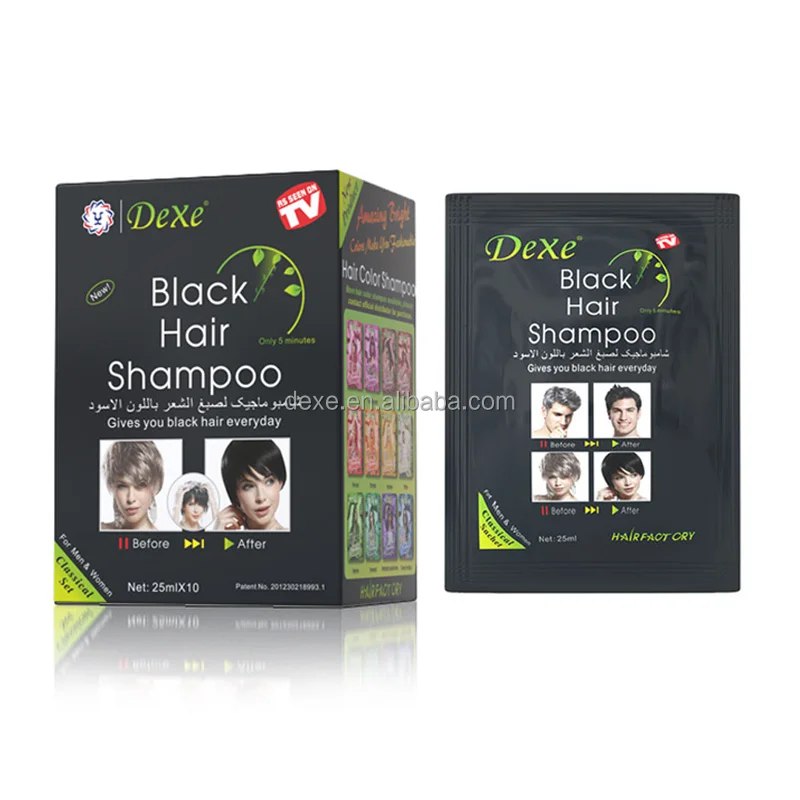 

Msds certificate available Dexe rapid hair dye color shampoo dye 5 mins hair dye shampoo fast black
