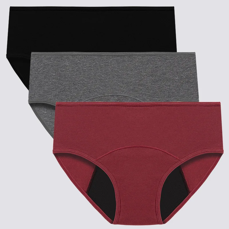 

High quality large size physiological underwear comfortable cotton underwear women's period briefs