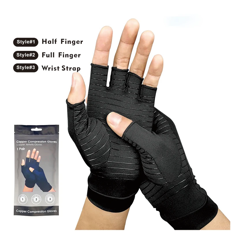 

Best hand relief copper gloves compression 88% copper gloves for arthritis, Black