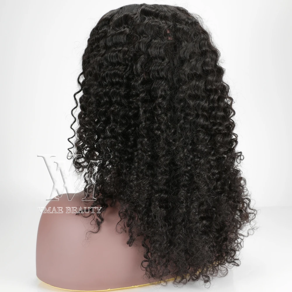 

VMAE Raw Virgin Cuticle Aligned 130 150 Density Indian Afro 3A 3B 3C 4A 4B 4C Kinky Curly Lace Front Wig Human Hair U Part Wig