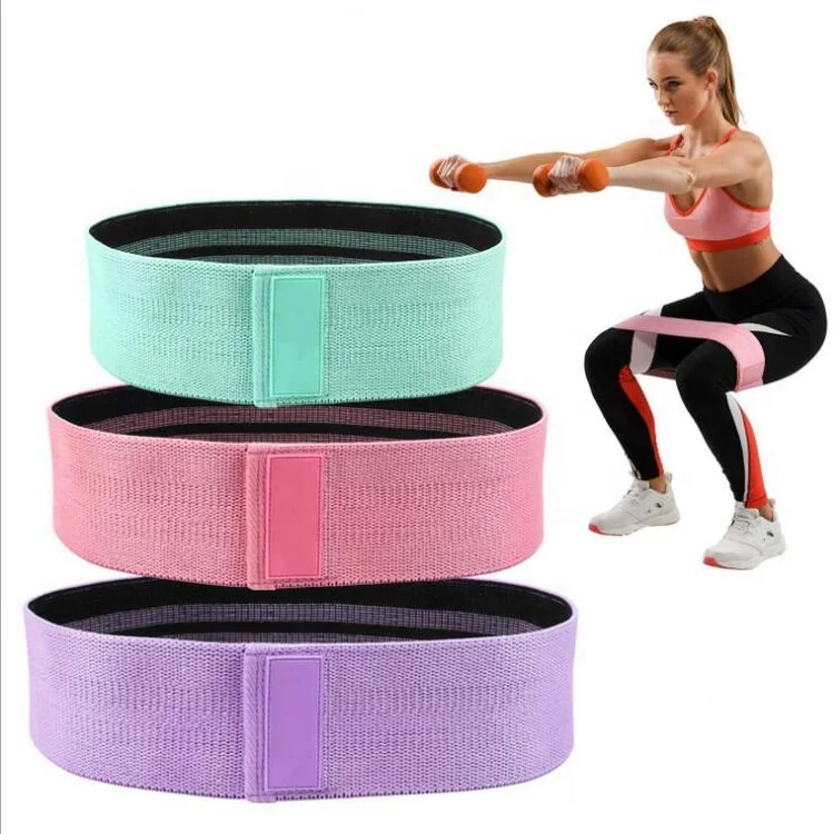 

Huanwei High Quality Elastic Fabric Body Building Hip Resistance Loop Bands