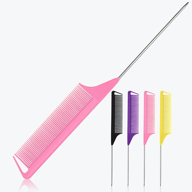 

Professional Salon Stainless Steel Needle Fiber Comb Barber Heat-resistant Hairbrush