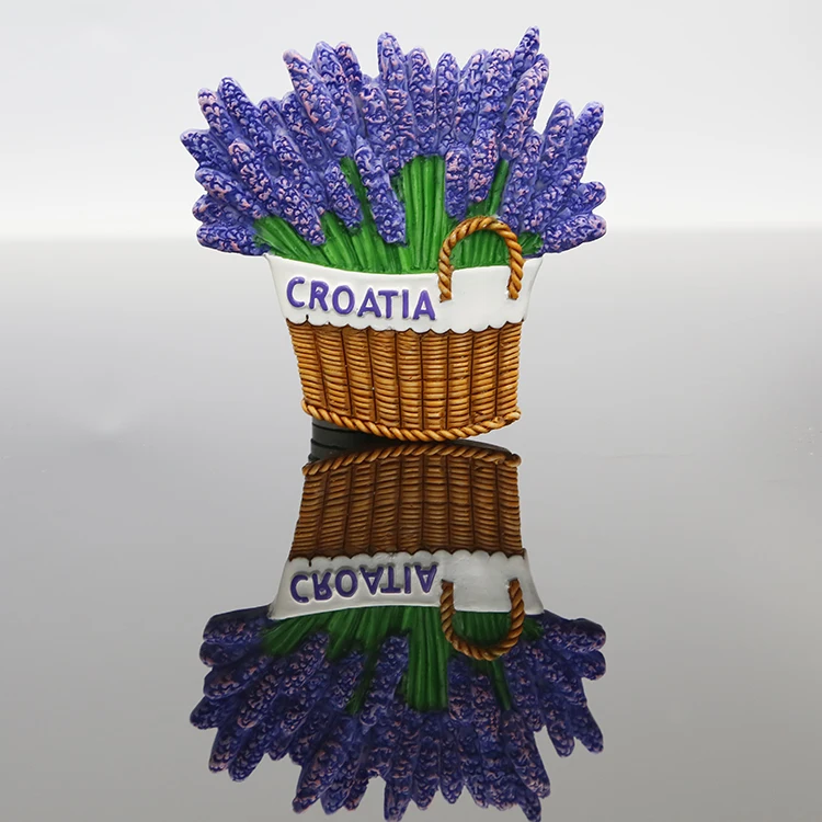 Lavender Handpainted Resin Refrigerator Oem/odm Travel Souvenir Gift Buy Resin Fridge