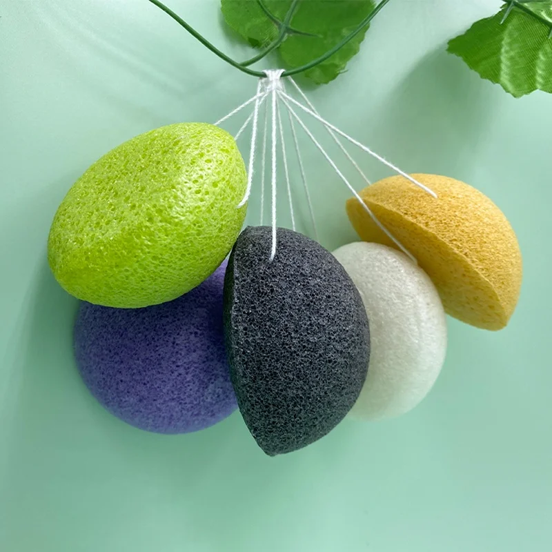 

All Natural Korean Fiber French Red Clay Half Ball Konjac Facial Sponge for Dry or Mature Skin, Multiple colors available