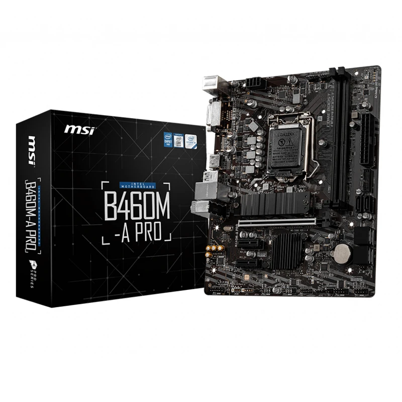 

MSI B460 B460M-A PRO ProSeries Gaming Motherboard Support 10th Core I5 10400 10400F 10500 Processors