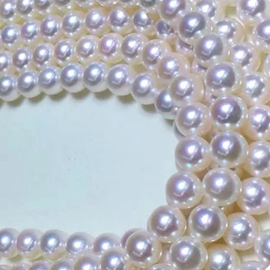 

8-8.5mm Natural White Color Round Shaped Strong Light Freshwater Pearl Strand Pearl Necklace