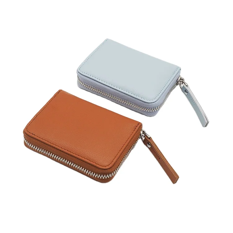 

Genuine smooth leather zipper coin pouch purse, Many colour can be available