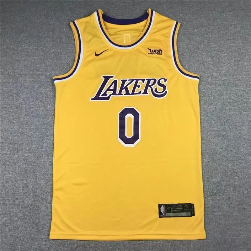 

Los Angeles Russell Westbrook Gold 2021 Number 0 Stitched Jersey, Same as pictures