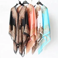 

Fashion 2020 summer poncho beach wear cover up, Women multifunctional beach pareo sarong with 15 colors