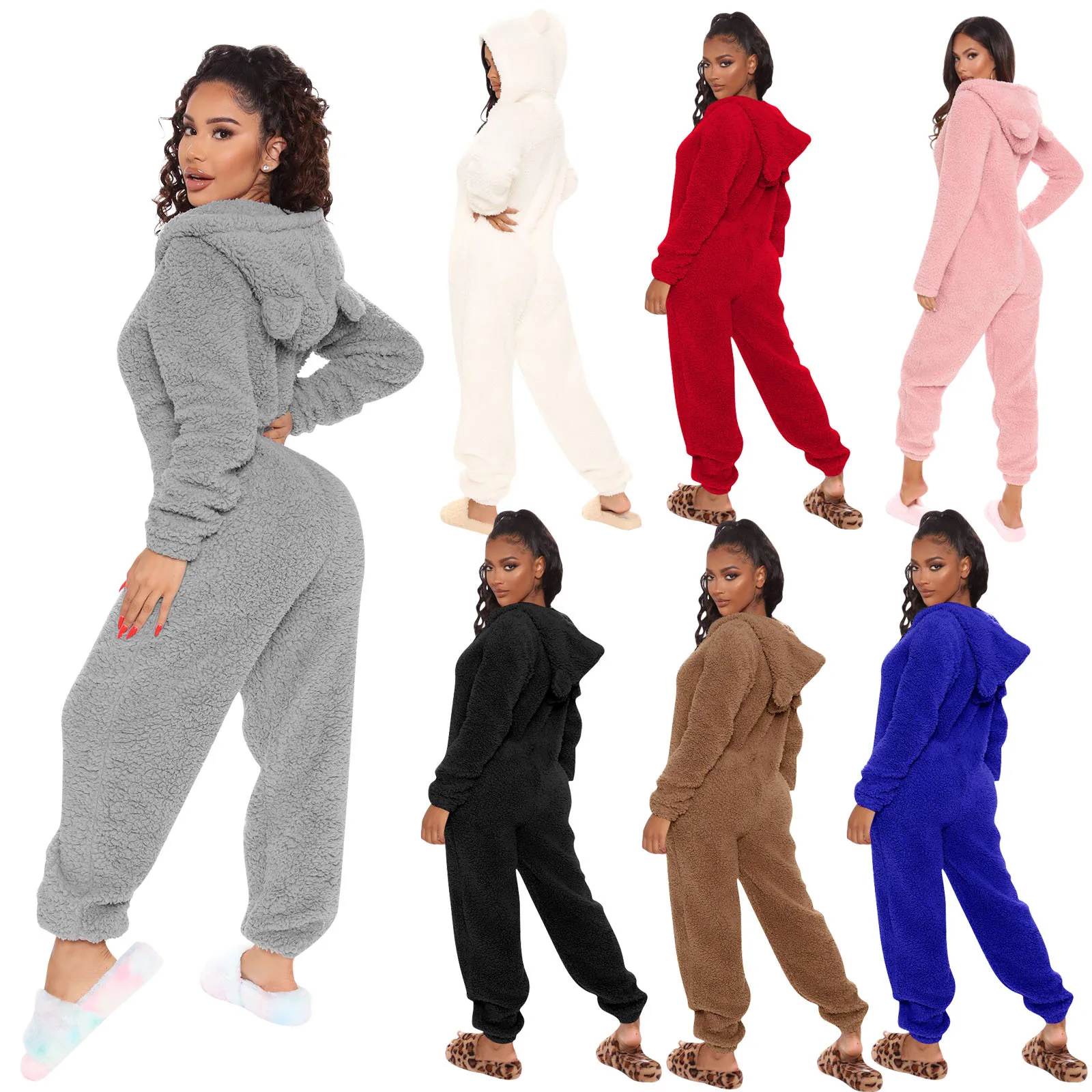 

winter warm nighty for ladies pyjamas sleepwear one piece jumpsuit womens homewear pajama