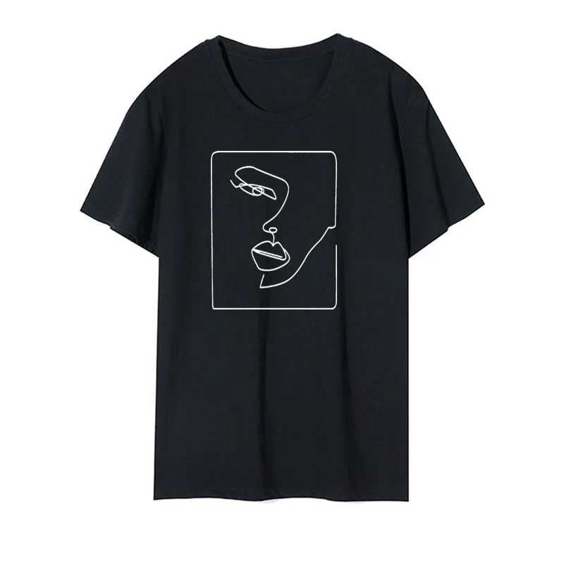 

Women fashion face abstract simple Women tshirt Cotton Casual Funny t shirt Gift For Lady Yong Girl Top Tee Drop