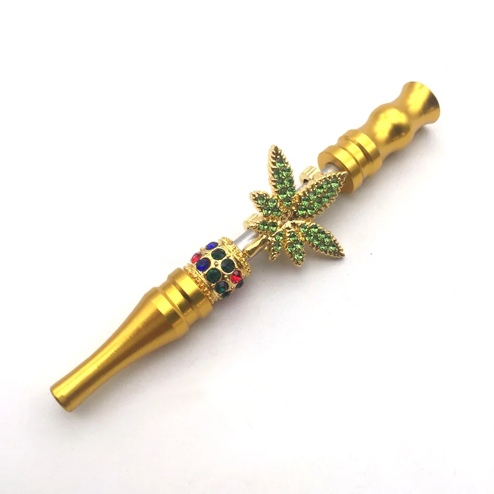 

Wholesale Luxury Leaf Shape Green Diamond Hookah Tips For Women, Colorful